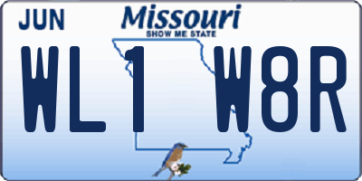 MO license plate WL1W8R