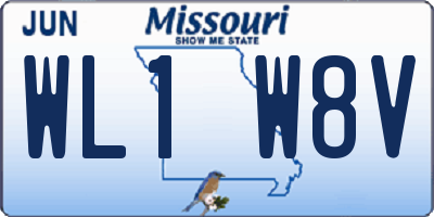 MO license plate WL1W8V