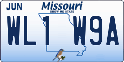 MO license plate WL1W9A