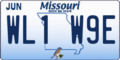 MO license plate WL1W9E