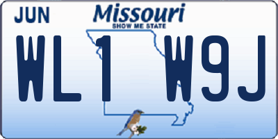 MO license plate WL1W9J