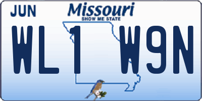 MO license plate WL1W9N