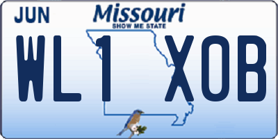 MO license plate WL1X0B