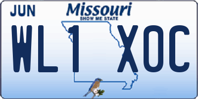 MO license plate WL1X0C