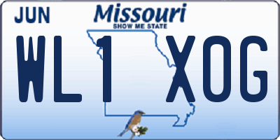 MO license plate WL1X0G