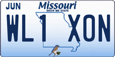 MO license plate WL1X0N