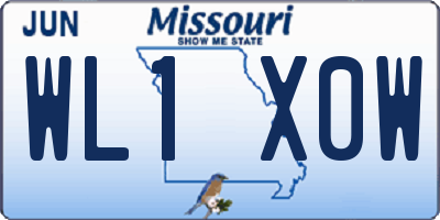 MO license plate WL1X0W