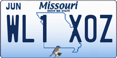 MO license plate WL1X0Z