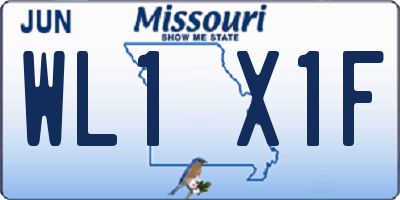 MO license plate WL1X1F