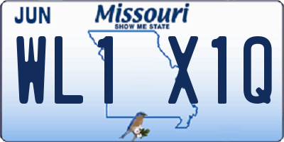 MO license plate WL1X1Q