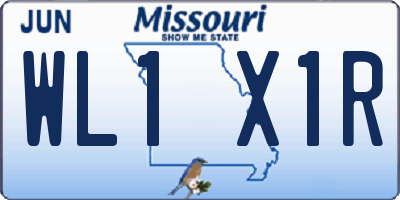 MO license plate WL1X1R