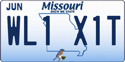 MO license plate WL1X1T