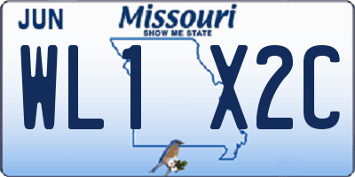 MO license plate WL1X2C