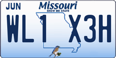 MO license plate WL1X3H