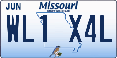 MO license plate WL1X4L