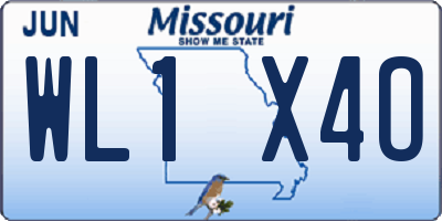 MO license plate WL1X4O