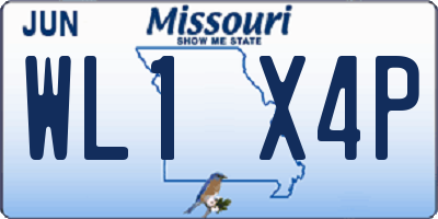 MO license plate WL1X4P