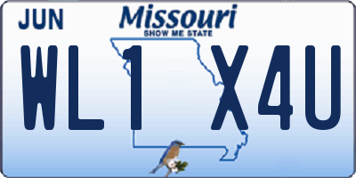 MO license plate WL1X4U