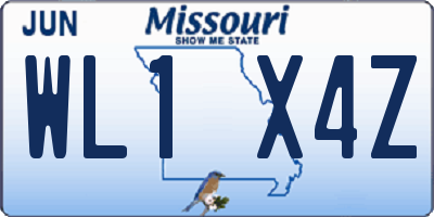 MO license plate WL1X4Z