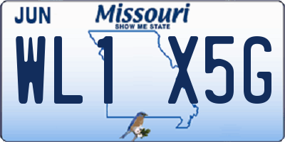 MO license plate WL1X5G