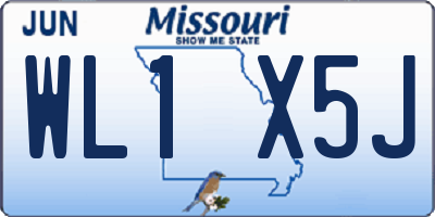 MO license plate WL1X5J