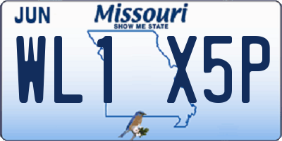 MO license plate WL1X5P