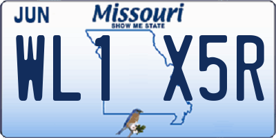 MO license plate WL1X5R