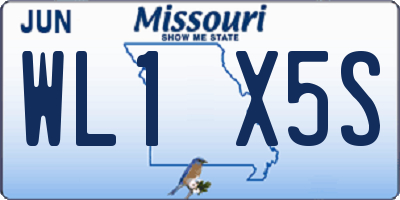 MO license plate WL1X5S