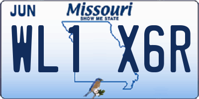 MO license plate WL1X6R