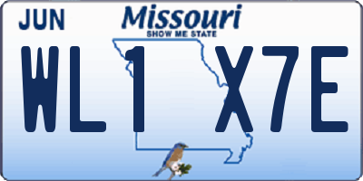 MO license plate WL1X7E