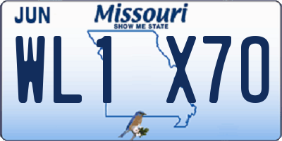 MO license plate WL1X7O