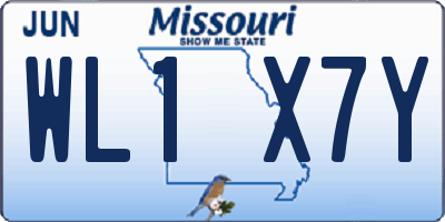 MO license plate WL1X7Y