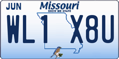 MO license plate WL1X8U
