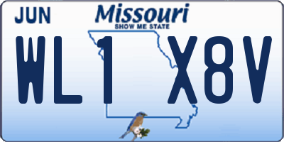 MO license plate WL1X8V
