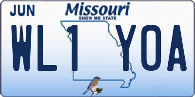 MO license plate WL1Y0A