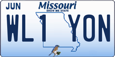 MO license plate WL1Y0N