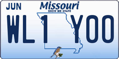 MO license plate WL1Y0O