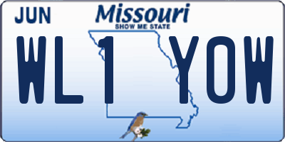 MO license plate WL1Y0W