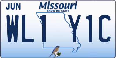 MO license plate WL1Y1C