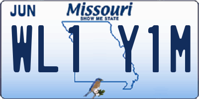 MO license plate WL1Y1M