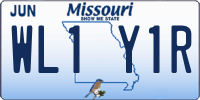 MO license plate WL1Y1R