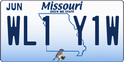MO license plate WL1Y1W