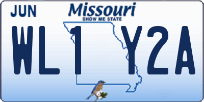 MO license plate WL1Y2A