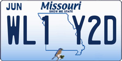 MO license plate WL1Y2D