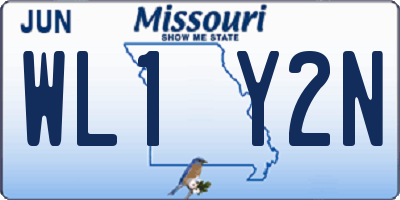MO license plate WL1Y2N