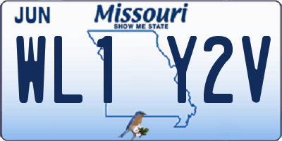 MO license plate WL1Y2V
