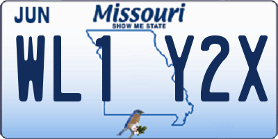 MO license plate WL1Y2X