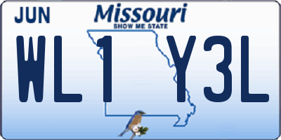 MO license plate WL1Y3L