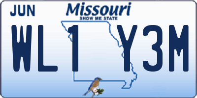 MO license plate WL1Y3M