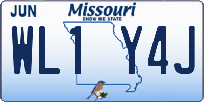 MO license plate WL1Y4J